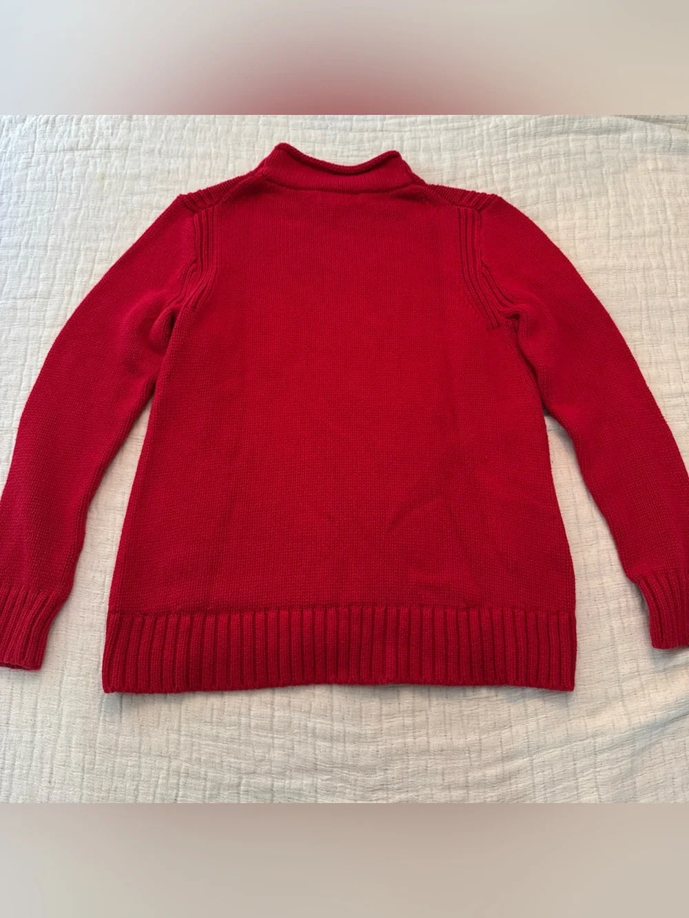 J. Crew Always Women Roll Neck Knit Pullover Sweater Size Large Cotton Red